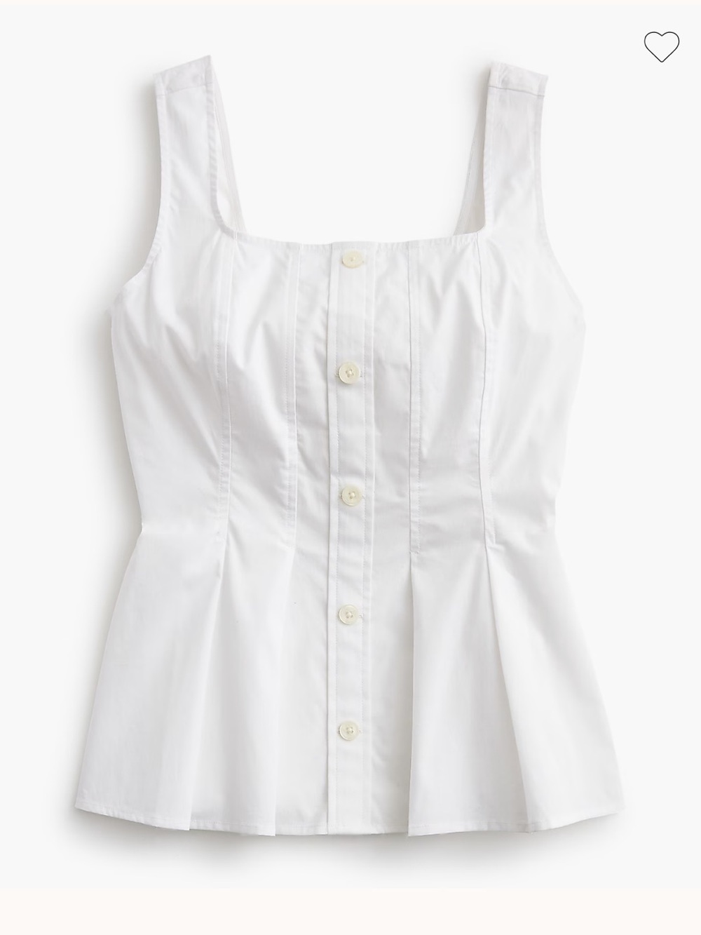 J. Crew Sleeveless Button-up Peplum Top White